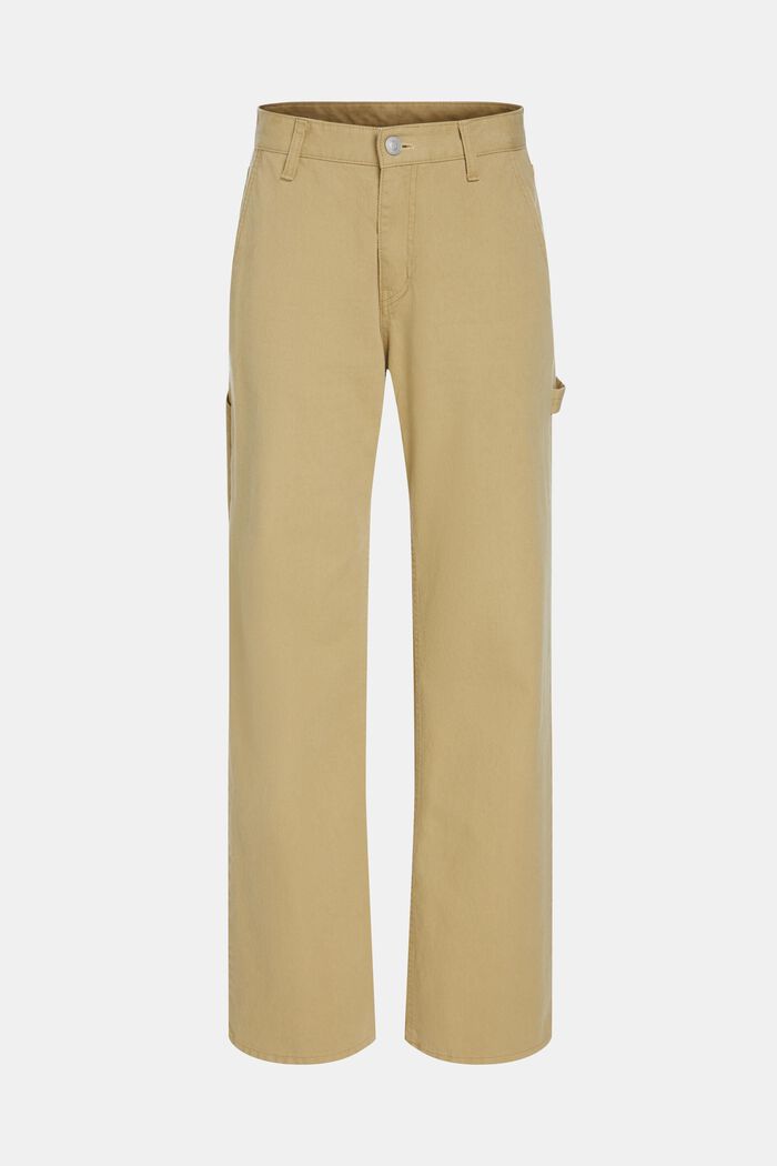 High-rise cargo trousers, Women, BEIGE, detail image number 6