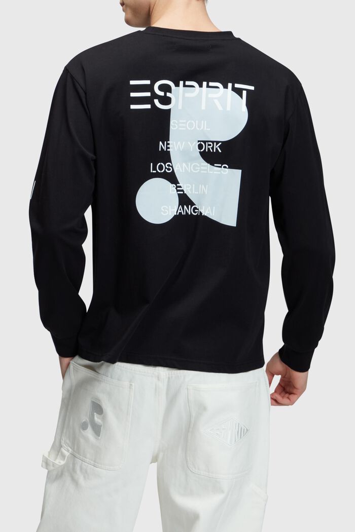 Long-sleeved top with back print, WHITE, detail image number 1