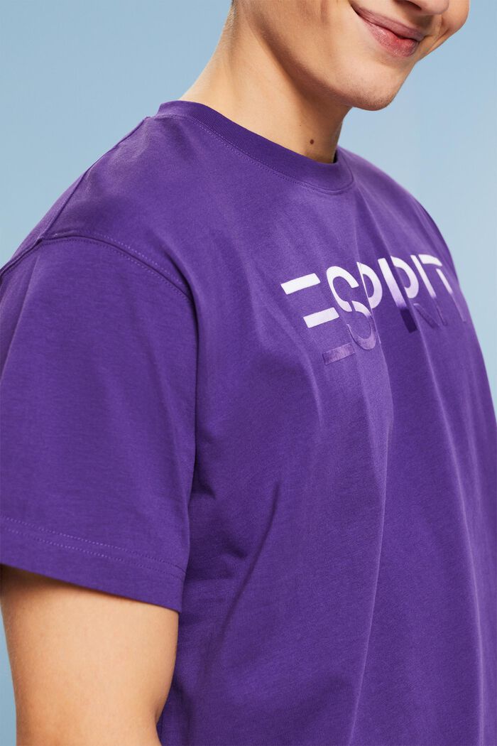 植絨標誌貼花 T 恤, 深紫色, detail image number 3