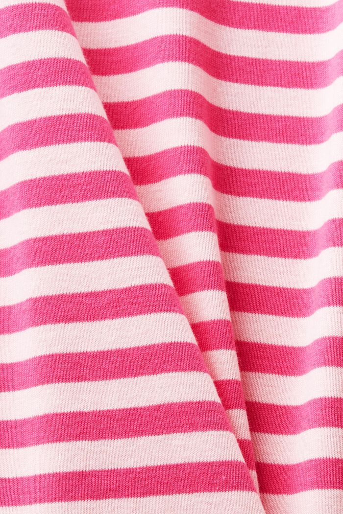 ‌LOGO標誌印花條紋棉質T恤, 桃紅色, detail image number 5