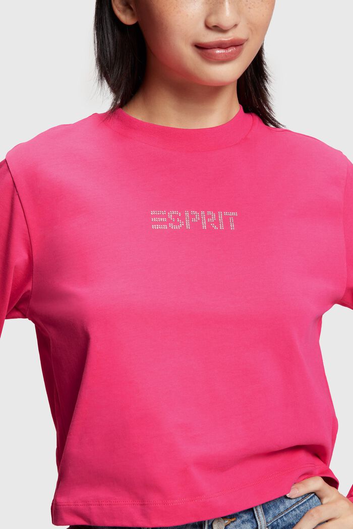 水鑽標誌 T 恤, 桃紅色, detail image number 2