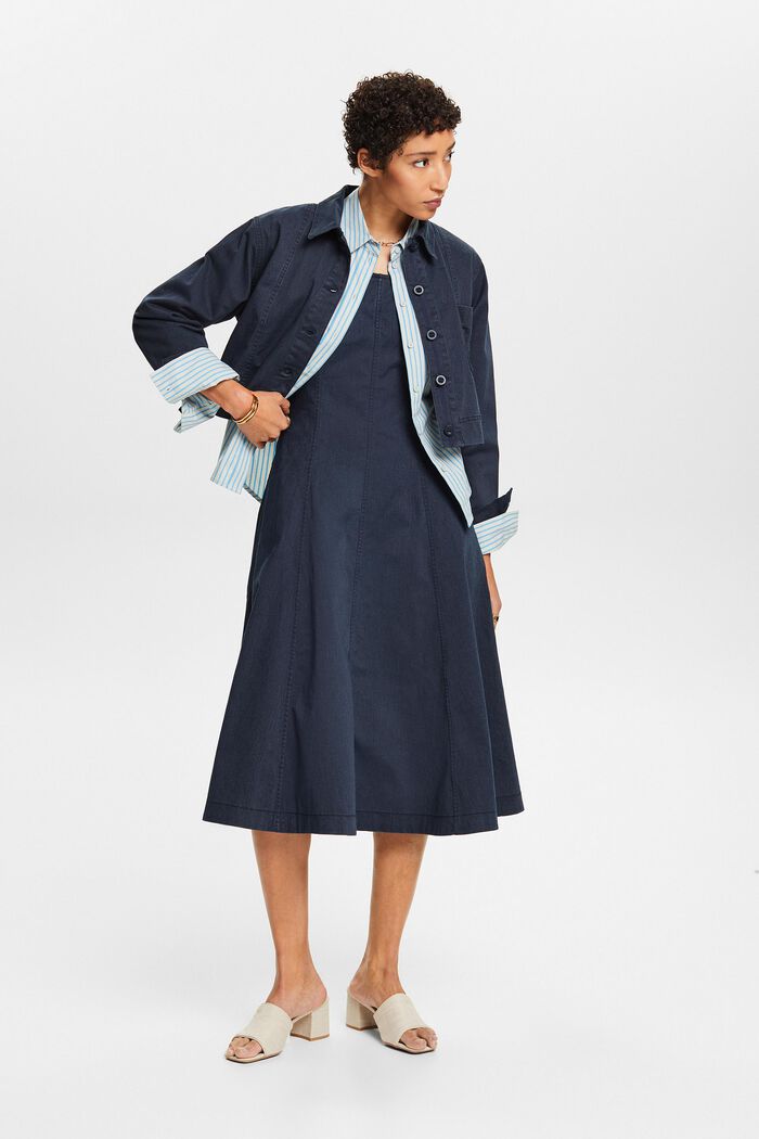 短款棉質斜紋布夾克, 海軍藍, detail image number 1