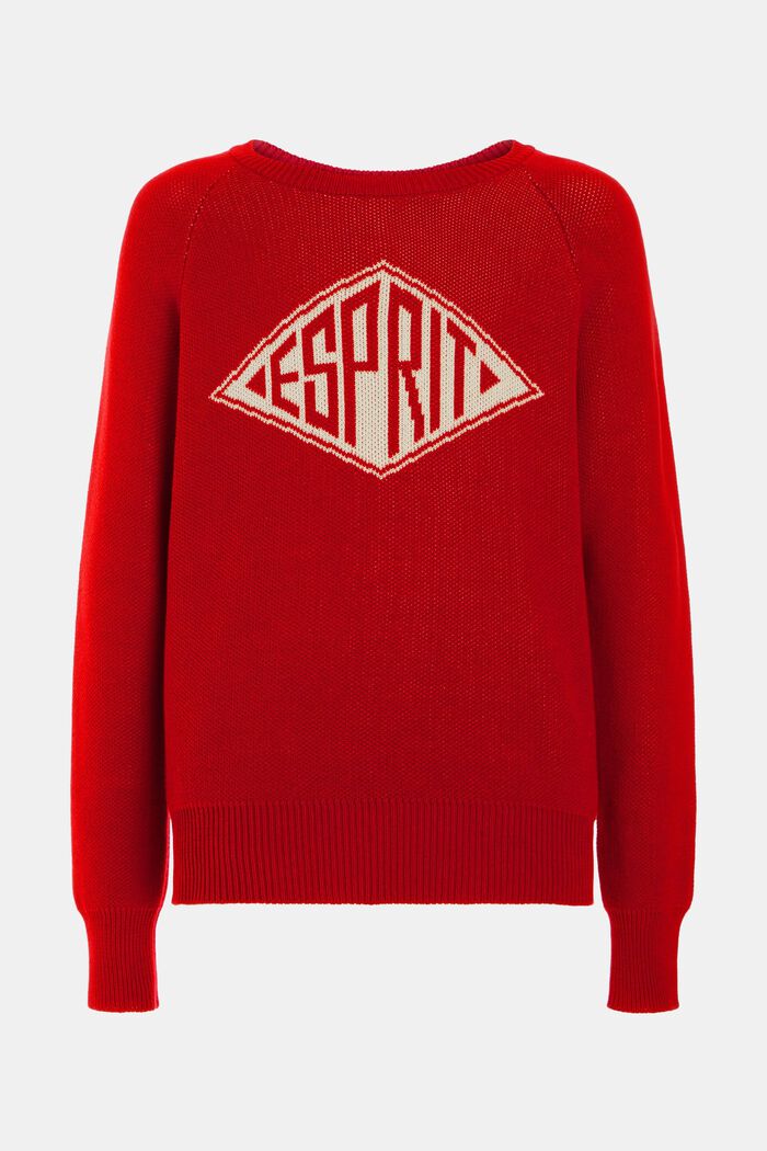 Unisex knitted jumper, RED, detail image number 6
