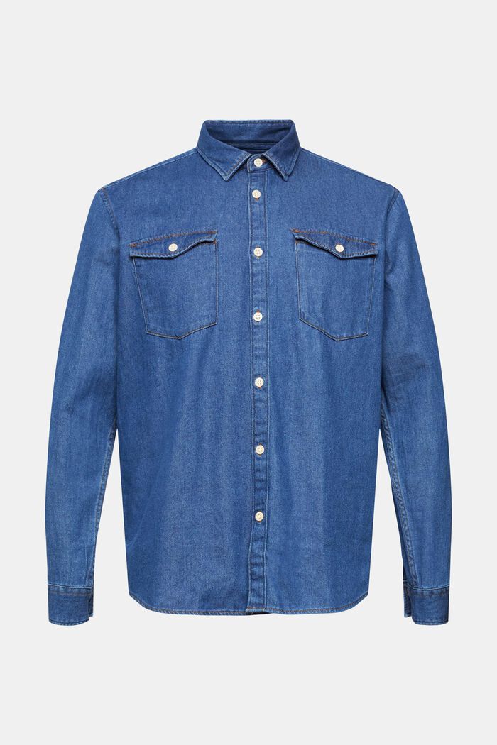 Denim shirt, BLUE MEDIUM WASHED, detail image number 2