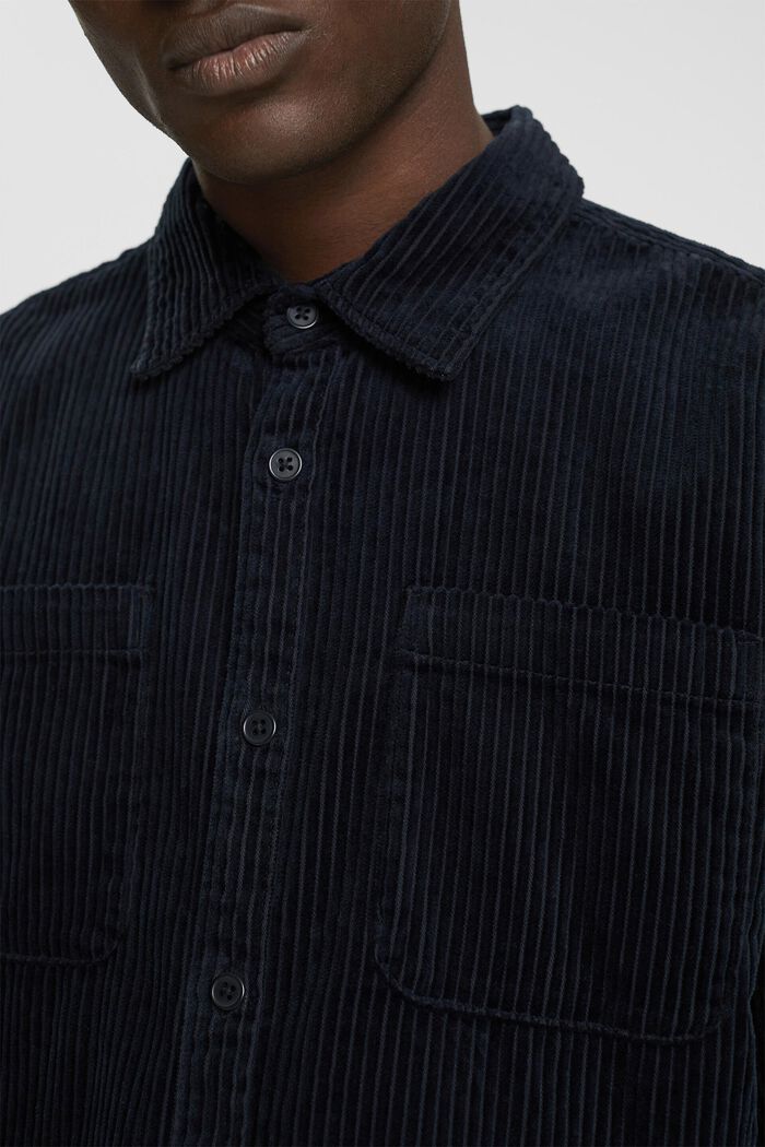 寬鬆燈芯絨襯衫, 黑色, detail image number 0