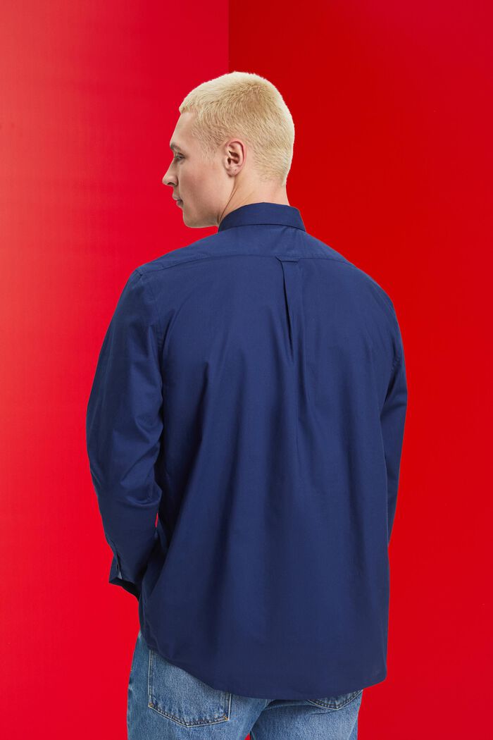 棉質扣角領襯衫, 海軍藍, detail image number 3