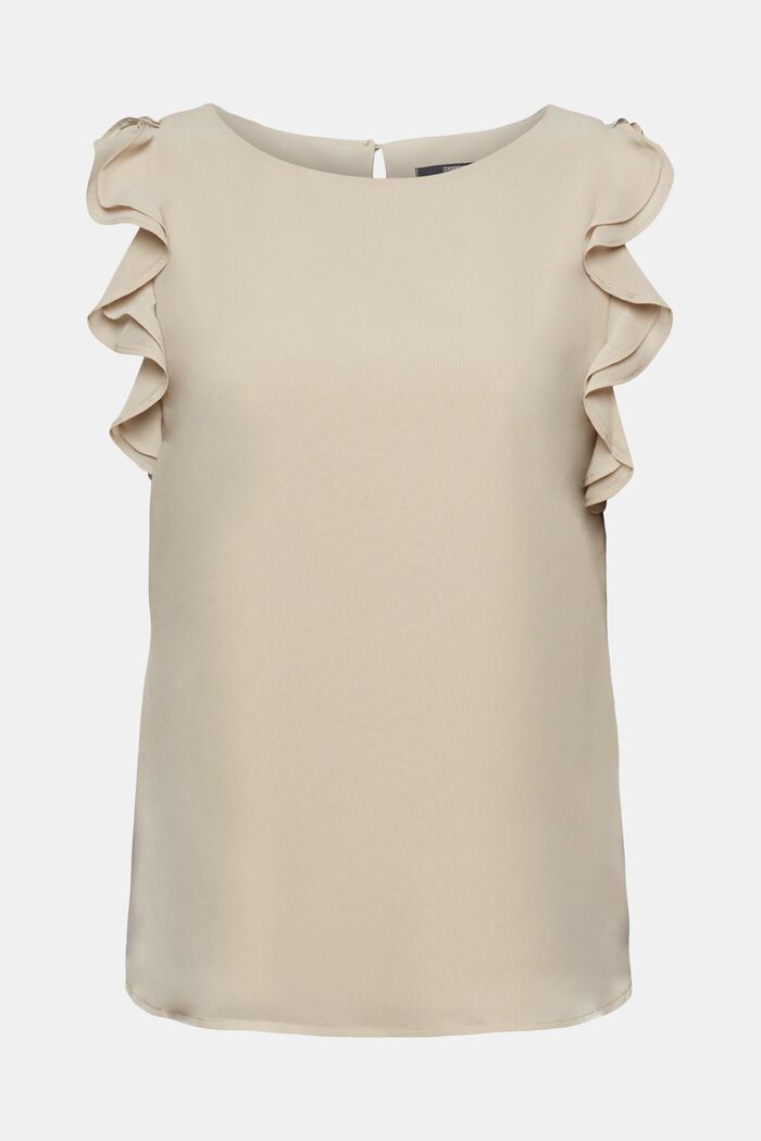 Chiffon blouse with ruffles, DUSTY GREEN, detail image number 7