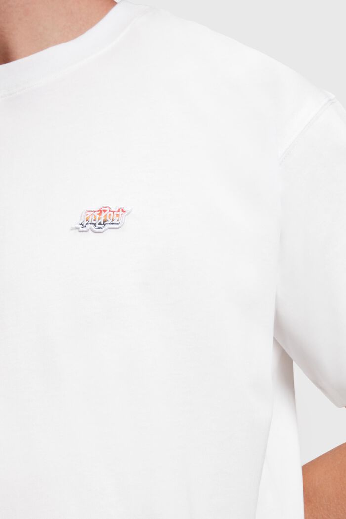 AMBIGRAM Chest Logo Embroidery Tee, WHITE, detail image number 0