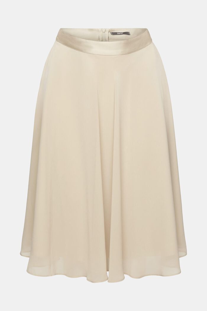 Knee-length chiffon skirt, DUSTY GREEN, detail image number 7