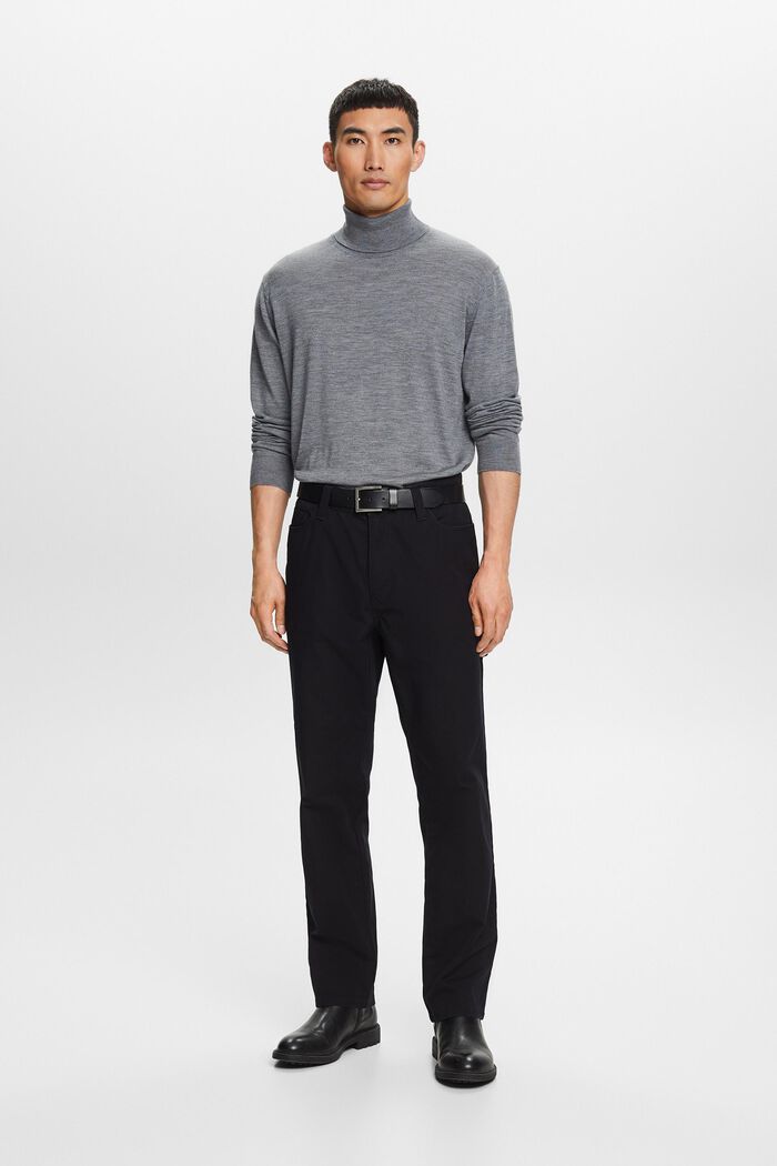 Mid-Rise Straight Carpenter Trousers, BLACK, detail image number 5