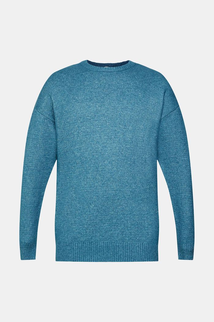 Crewneck Sweater, DARK TURQUOISE, detail image number 7