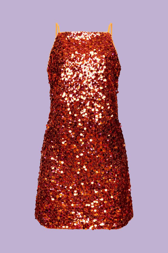 Sequin Mini Dress, GOLDEN ORANGE, detail image number 6