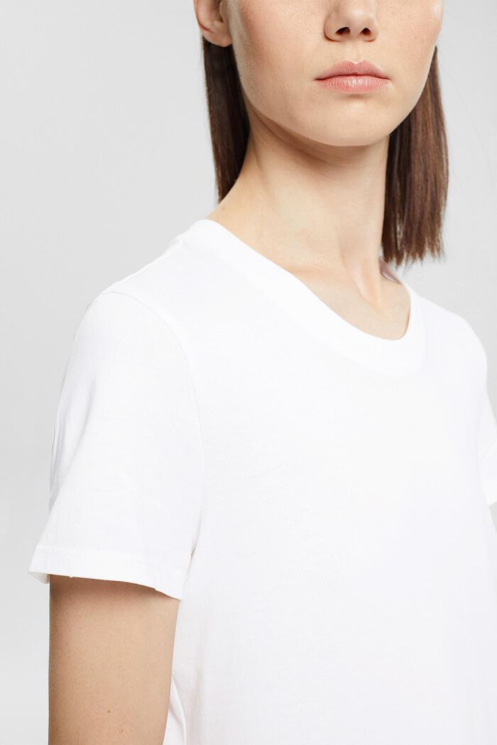 棉質圓領 T 恤, 白色, detail image number 3