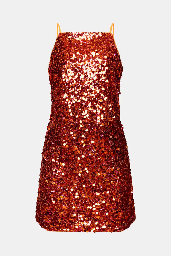 Sequin Mini Dress, GOLDEN ORANGE, detail image number 7
