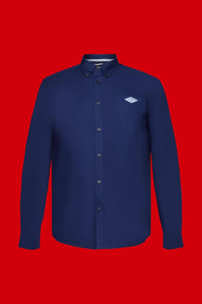 棉質扣角領襯衫, 海軍藍, detail image number 5