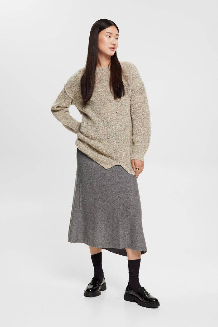Wool blend skirt, MEDIUM GREY, detail image number 2