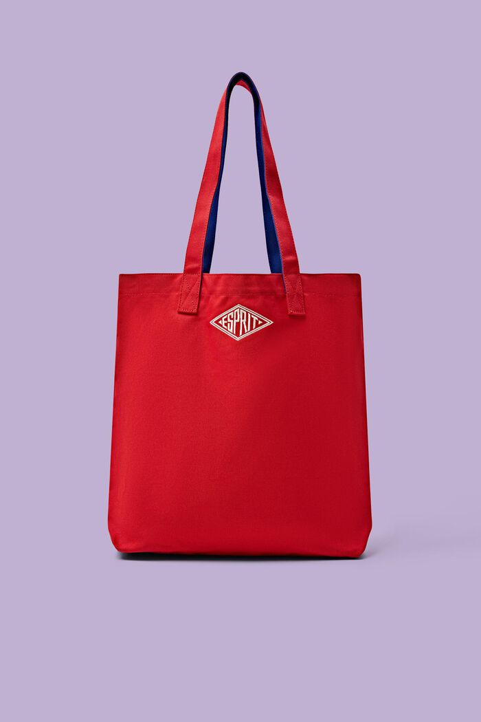 Logo Cotton Tote Bag, 深紅色, detail image number 0