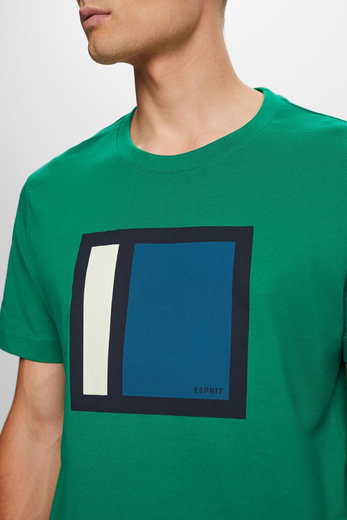 Jersey T-shirt with print, 100% cotton, DARK GREEN, detail image number 2