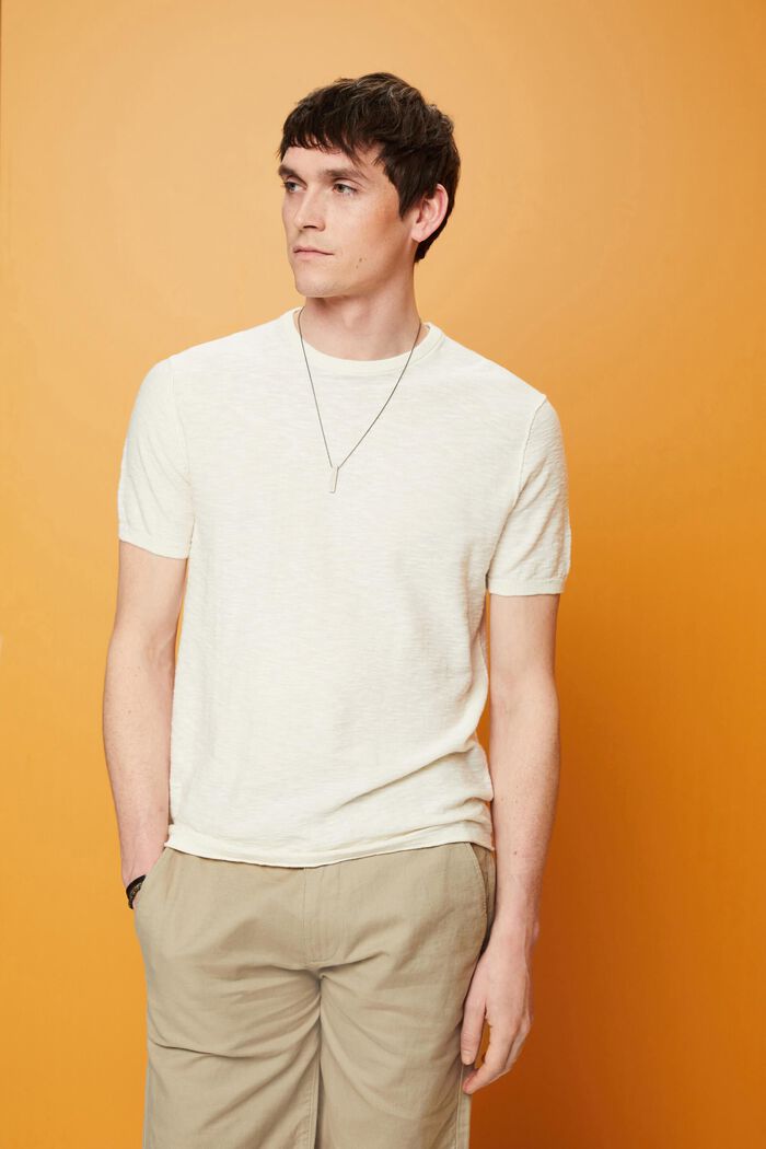 Short-sleeve jumper, cotton-linen blend, ICE, detail image number 0