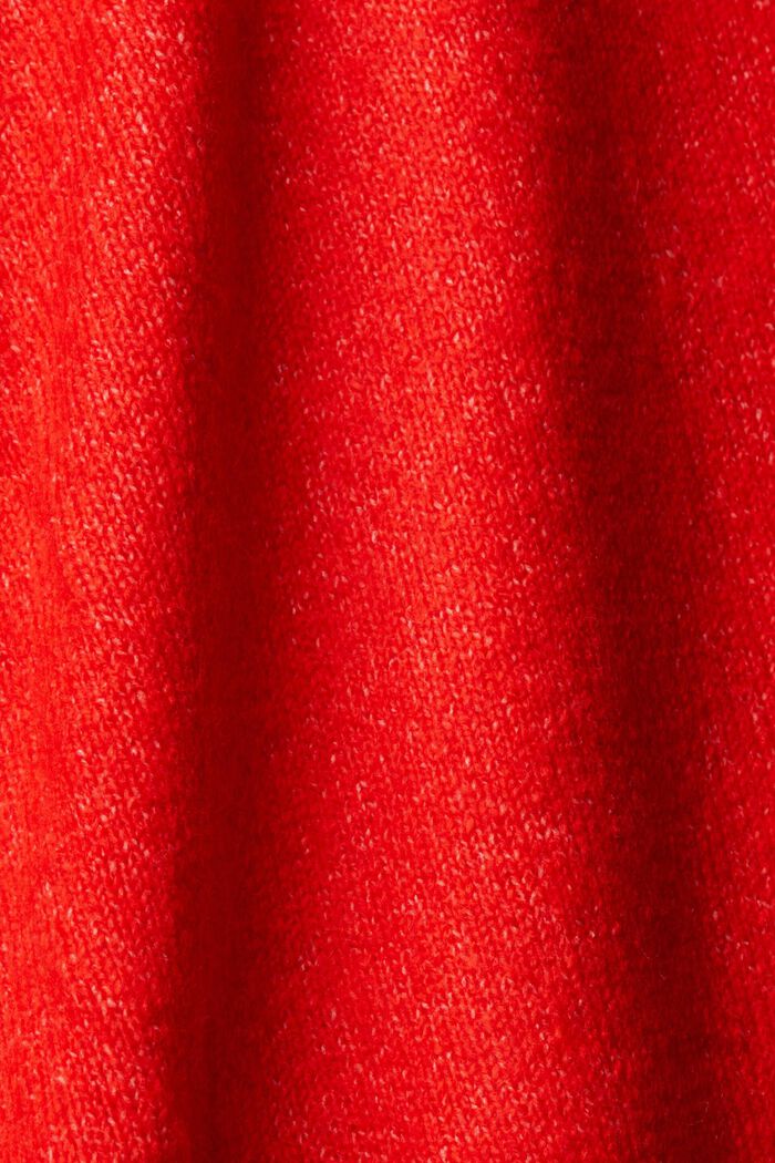 針織混色紗線高領毛衣, 紅色, detail image number 5