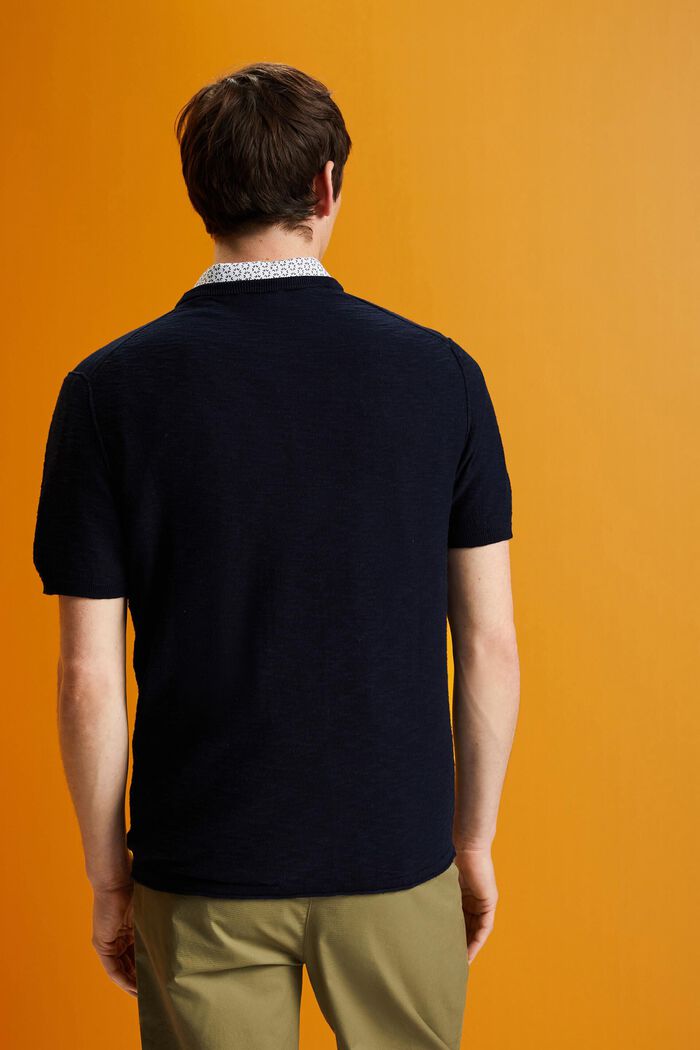Short-sleeve jumper, cotton-linen blend, NAVY, detail image number 3