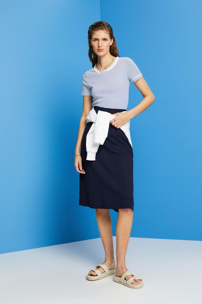 Jersey skirt with a belt, NAVY, detail image number 1
