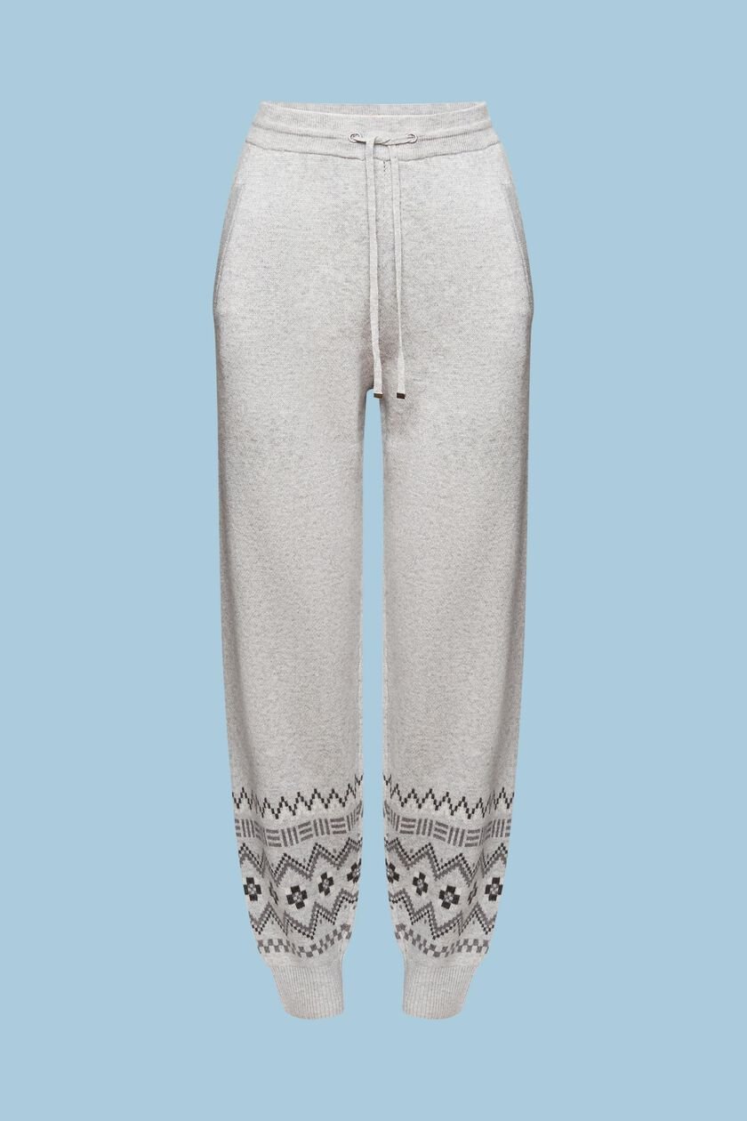 Wool-Cashmere Blend Fair Isle Knit Pants