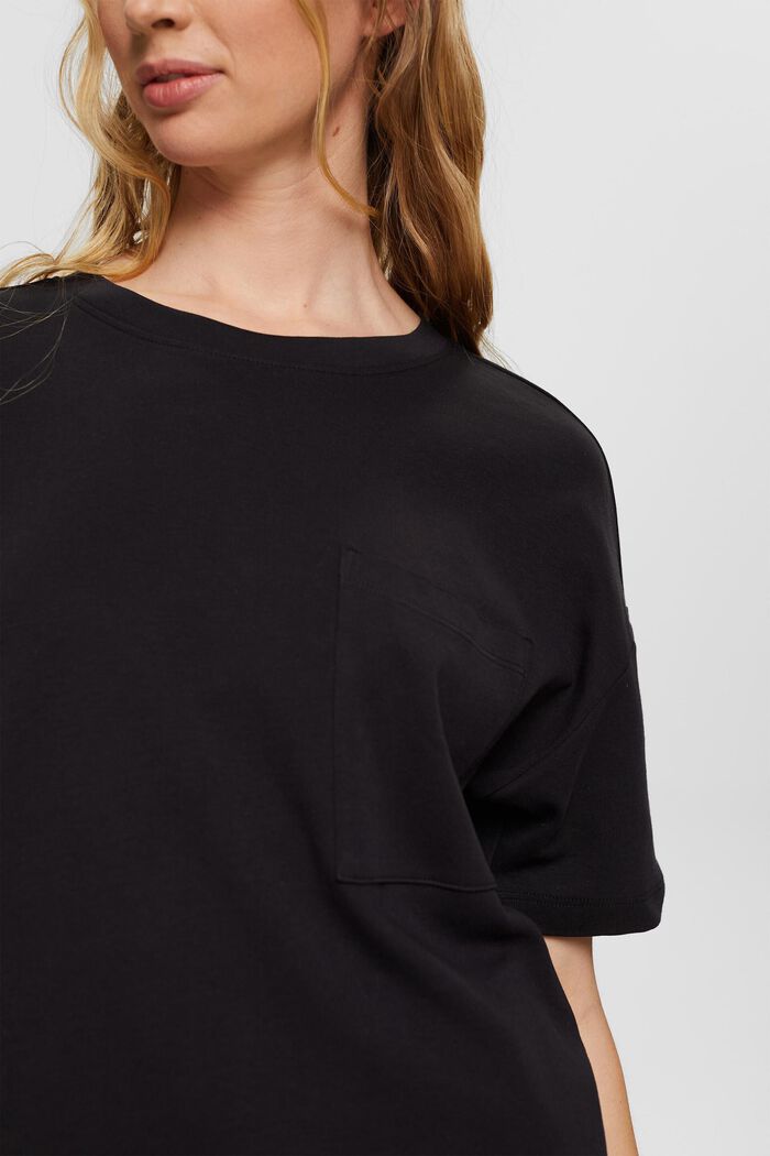 T-shirt with a breast pocket, BLACK, detail image number 0