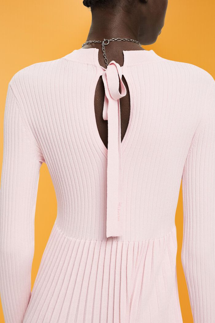 Pleated mini dress with long-sleeves & crewneck, PINK, detail image number 2