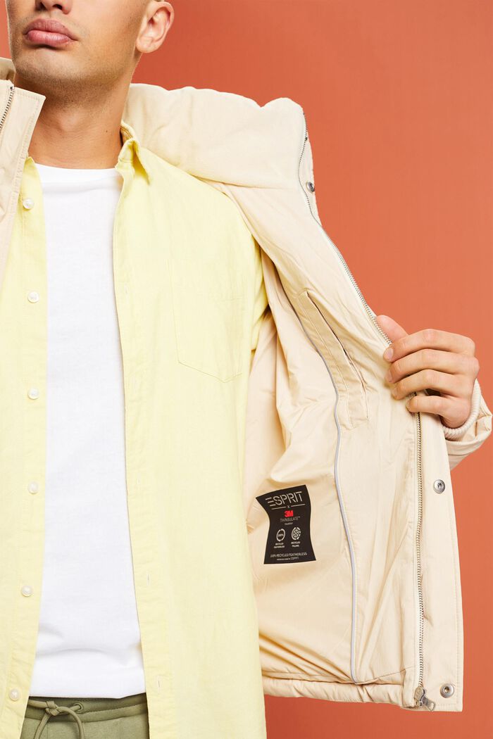 Oversized short length puffer jacket, CREAM BEIGE, detail image number 4