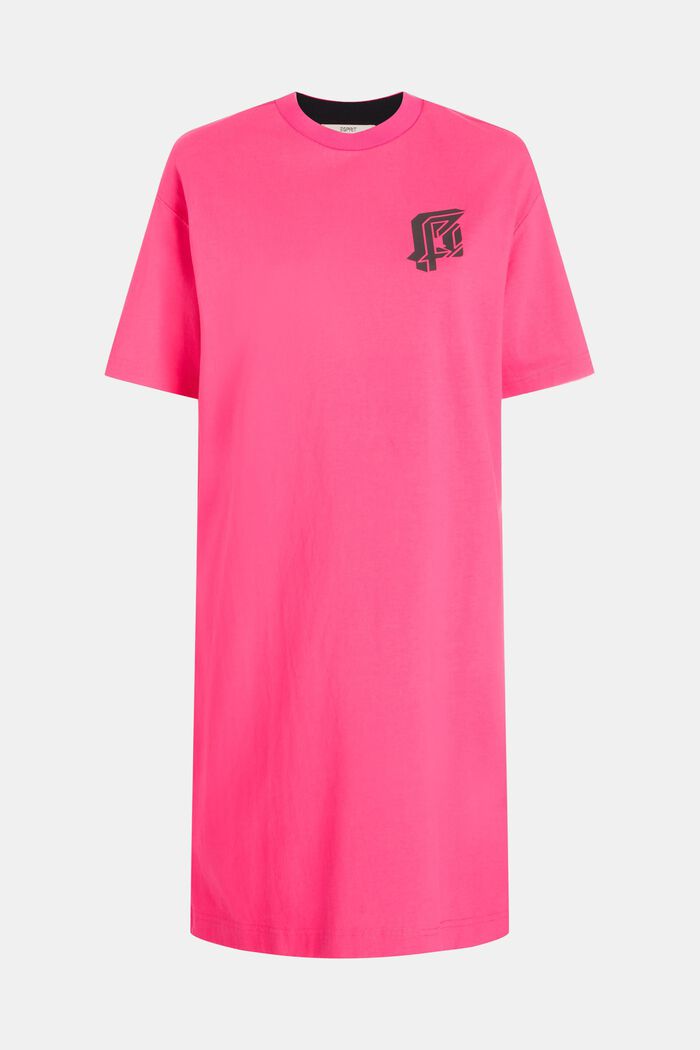 側面開衩標誌 T 恤連身裙, 粉紅色, detail image number 4