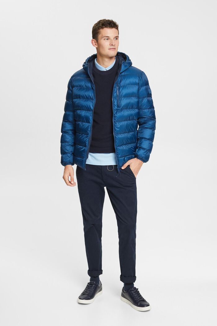 Quilted Puffer Jacket, PETROL BLUE, detail image number 0