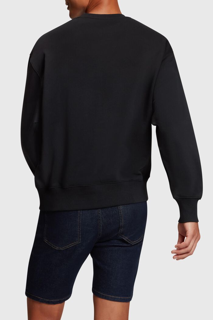 Stud logo applique sweatshirt, BLACK, detail image number 1