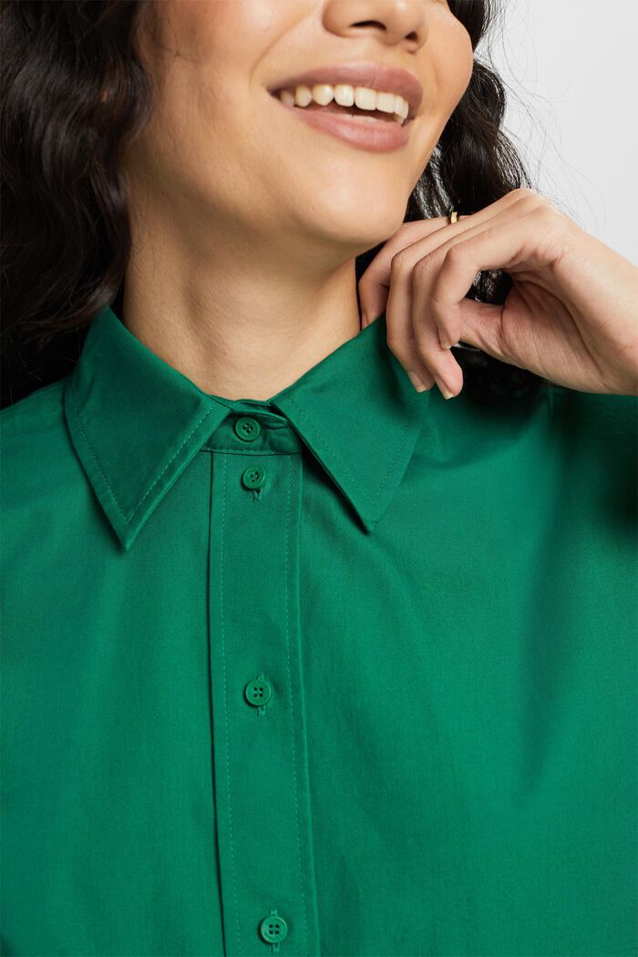 ‌棉質府綢恤衫, 深綠色, detail image number 2