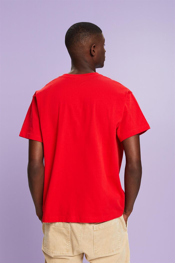 植絨標誌貼花 T 恤, 紅色, detail image number 2