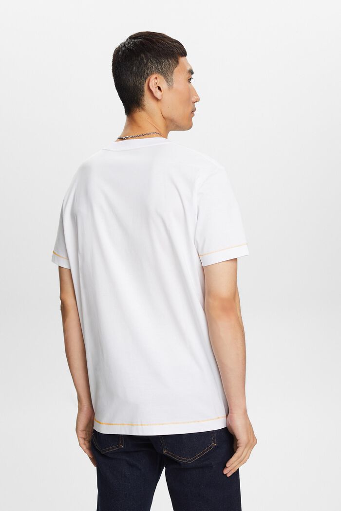 100%純棉平織布圓領T恤, 白色, detail image number 3