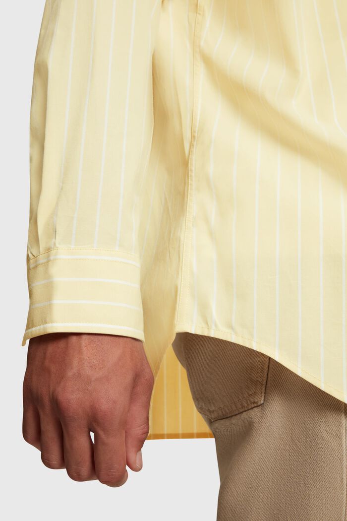 Relaxed fit striped poplin shirt, SUNFLOWER YELLOW, detail image number 3