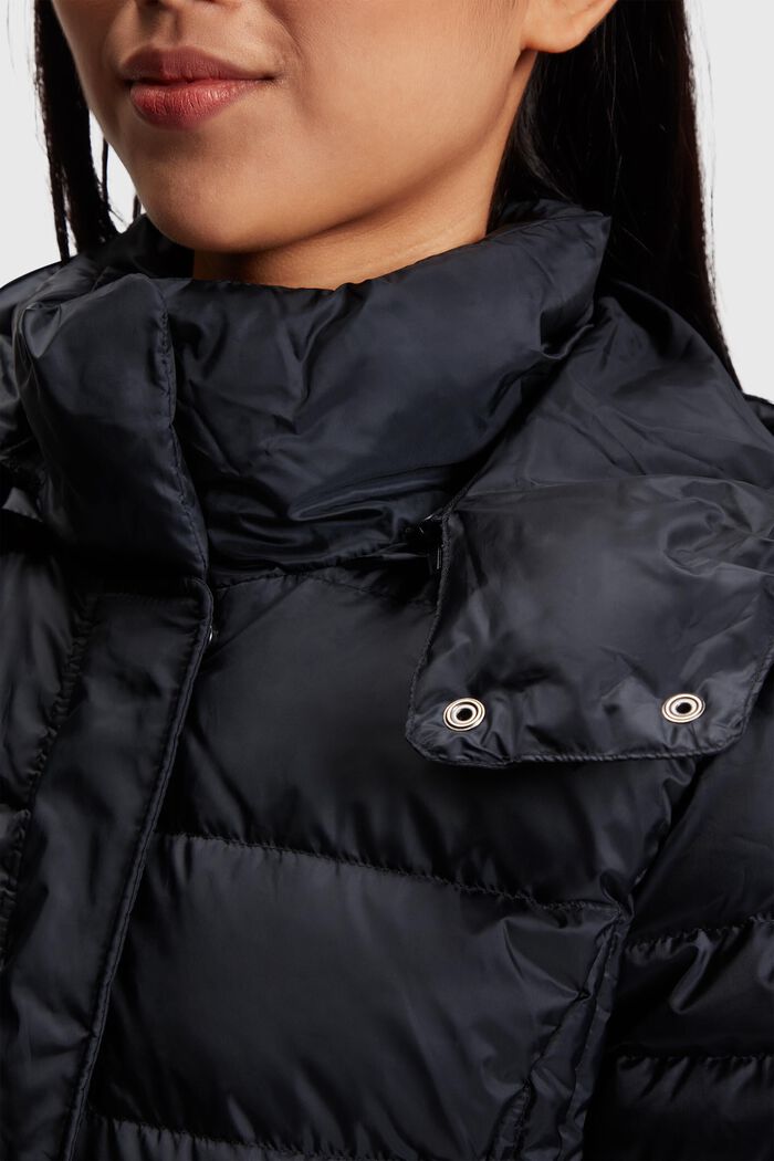 Hooded Quilted Puffer Jacket, BLACK, detail image number 2
