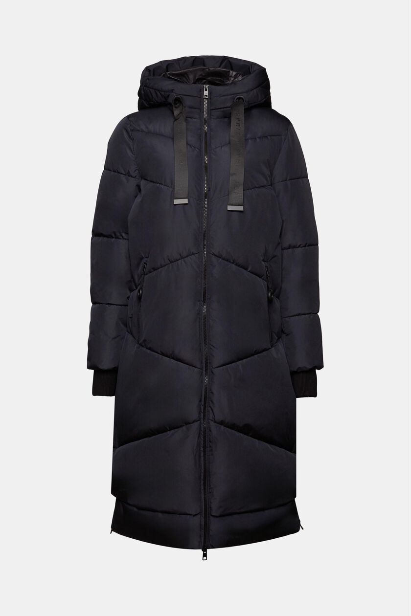 Recycled: hooded puffer coat