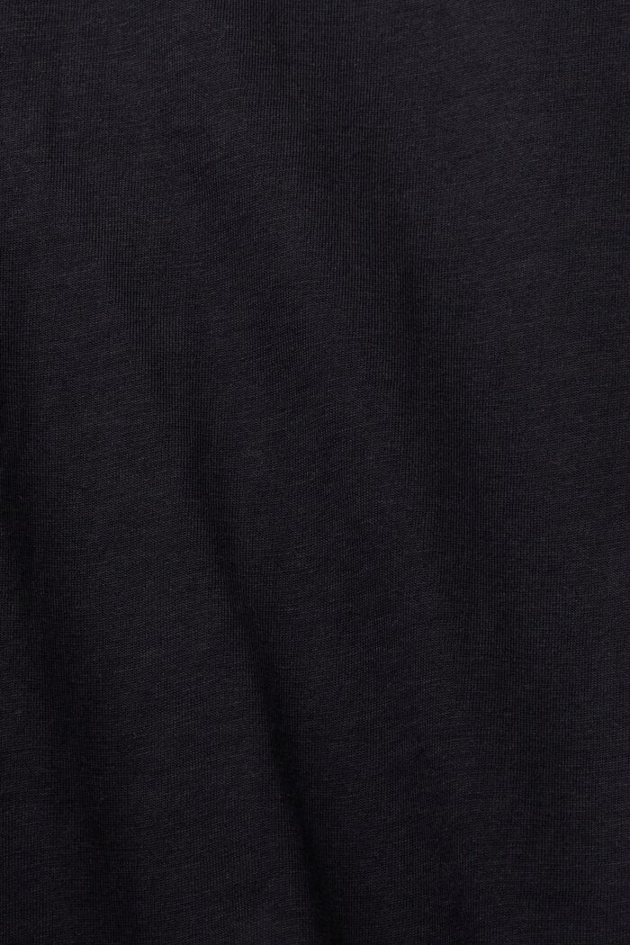 Cotton crewneck t-shirt, BLACK, detail image number 5