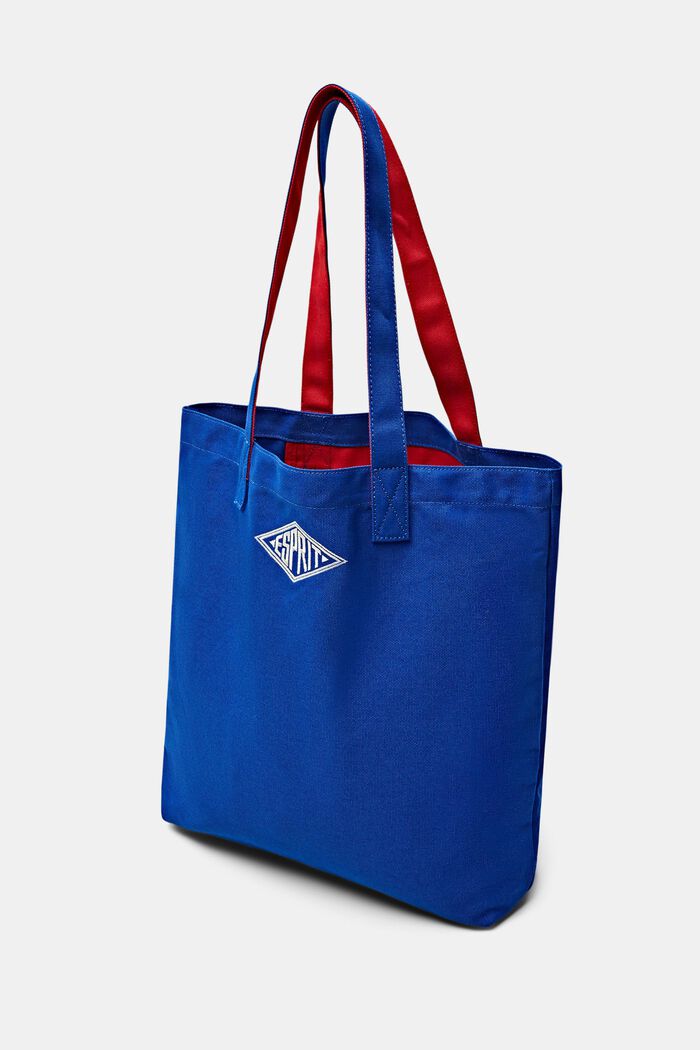 Logo Cotton Tote Bag, 藍色, detail image number 2
