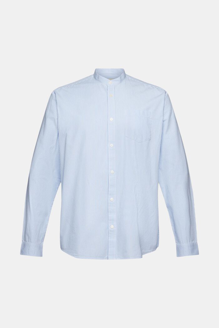 棉質立領細條紋襯衫, 灰藍色, detail image number 5