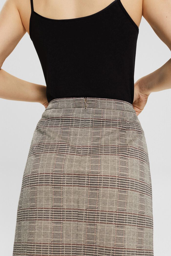 Mini skirt with a Prince of Wales check pattern, BEIGE, detail image number 4