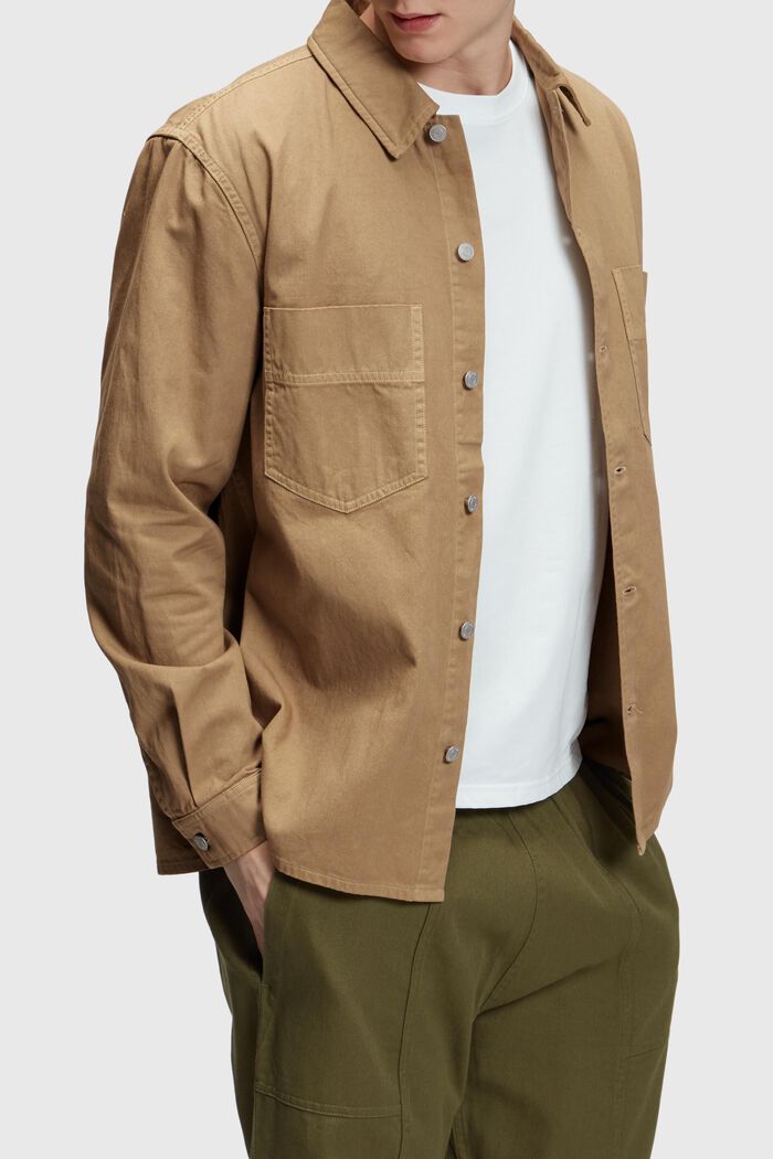 Relaxed fit heavy shirt, CAMEL, detail image number 0