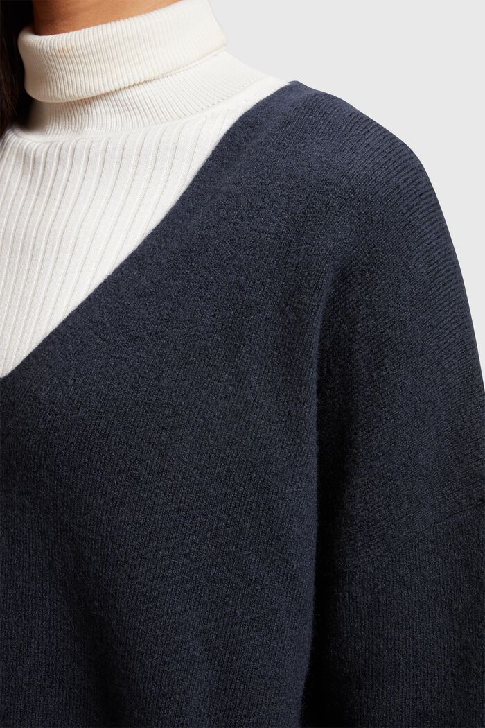 Wool blend jumper, NAVY, detail image number 3