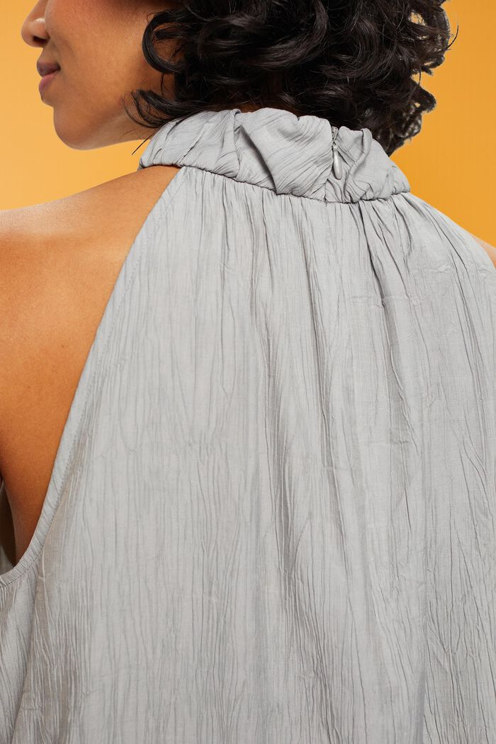褶襉無袖女裝襯衫, 灰色, detail image number 2