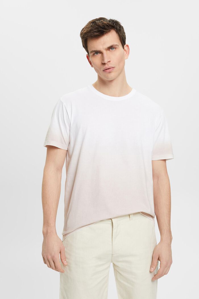 Two-tone fade-dyed T-shirt, WHITE, detail image number 0