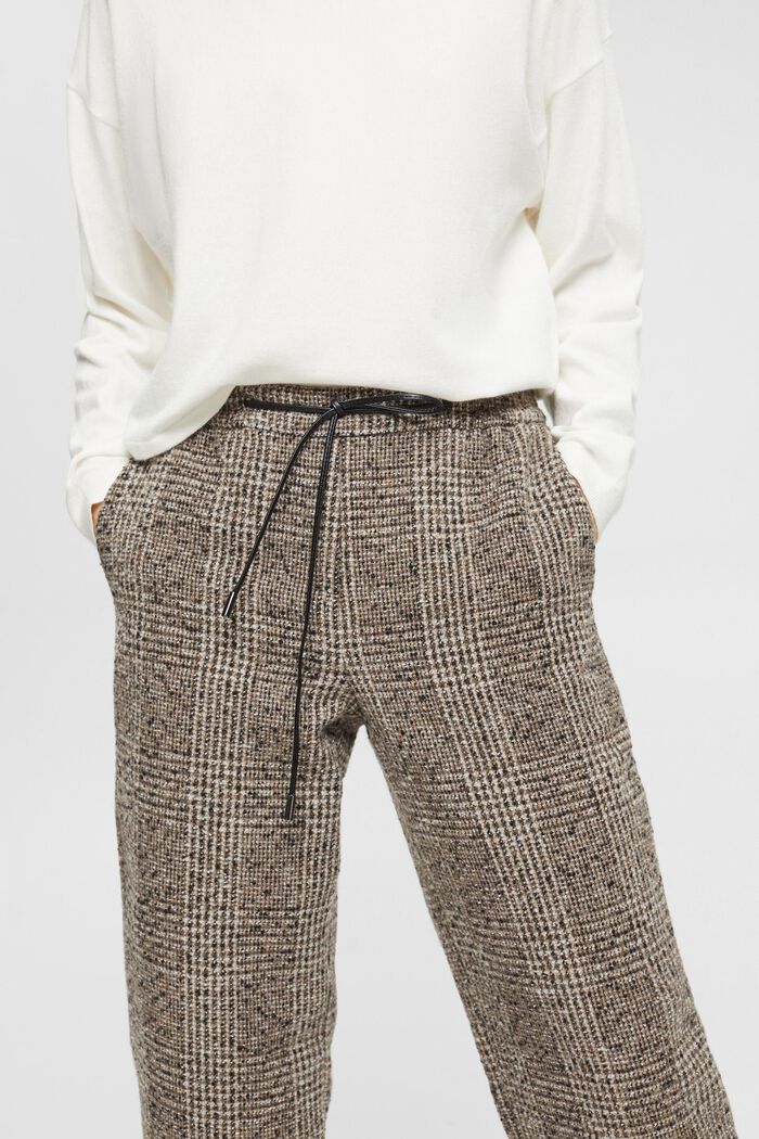 High-rise wool blend trousers, BLACK, detail image number 2
