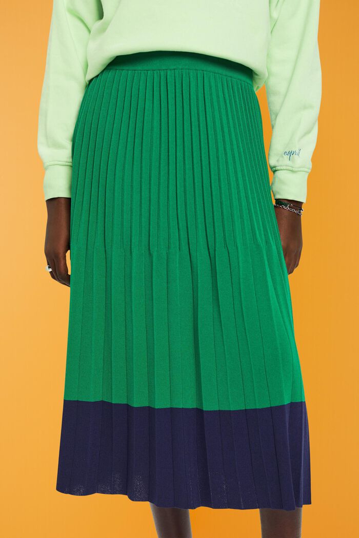 Pleated midi skirt, EMERALD GREEN, detail image number 2