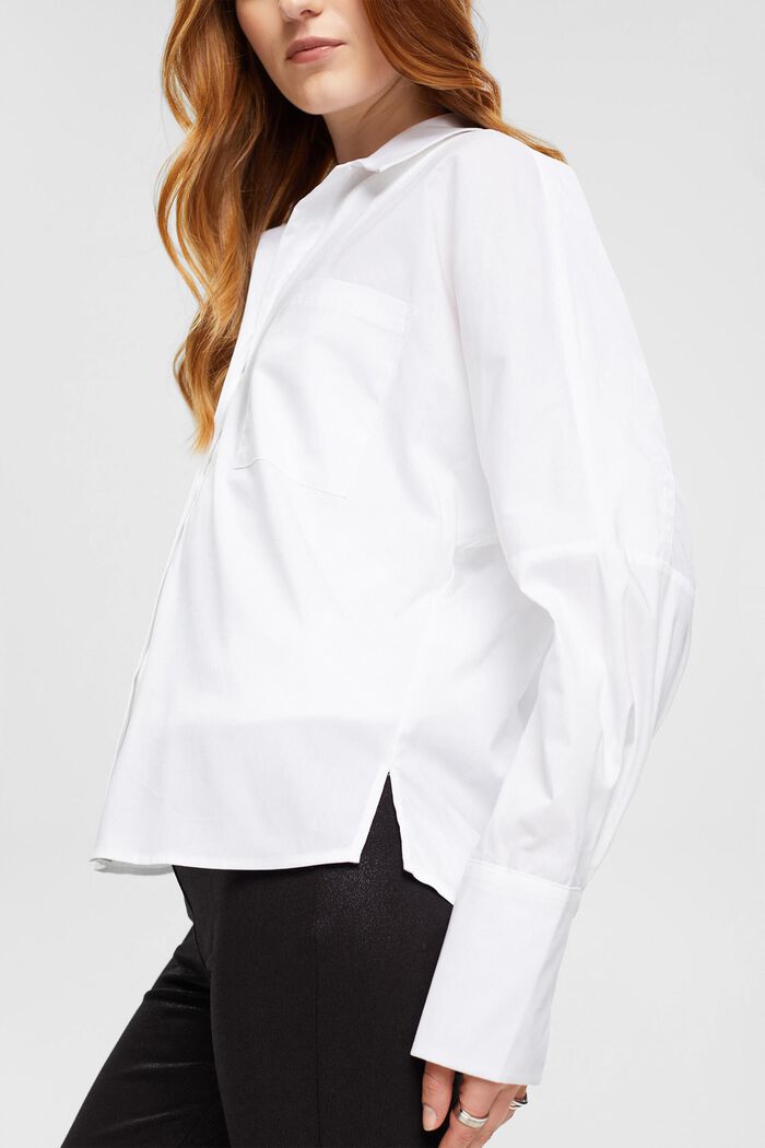 府綢女裝襯衫, 白色, detail image number 2